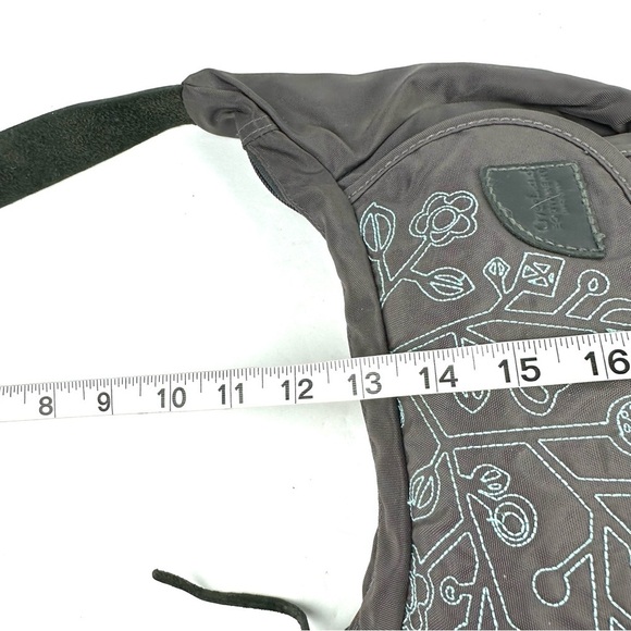 Overland Equipment Handbag Brown Gray Shoulder Bag Embroidered Floral Purse - Picture 13 of 13